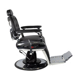 Gabbiano Black Barber Chair Pietro - rear view on a white background