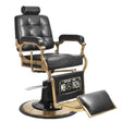 Gabbiano Black Boss Barber Chair - angled front view on a white background