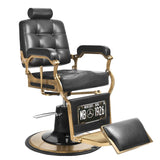 Gabbiano Black Boss Barber Chair - angled front view on a white background
