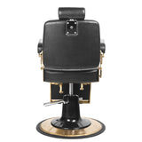Gabbiano Black Boss Barber Chair - front view on a white background
