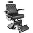 Gabbiano Black Imperial Barber Chair - angled front view on a white background