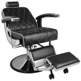 Gabbiano Black Imperial Barber Chair - front view on a white background