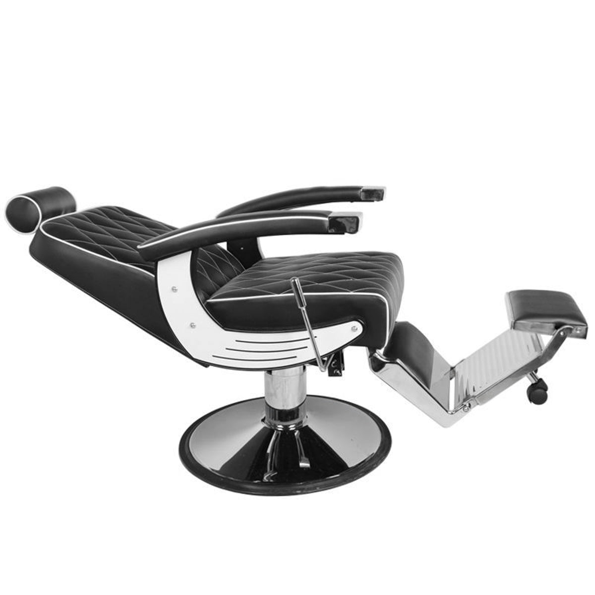 Gabbiano Black Imperial Barber Chair - rear view on a white background