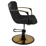 Gabbiano Bologna Hair Salon Styling Chair Gold & Black - rear view on a white background