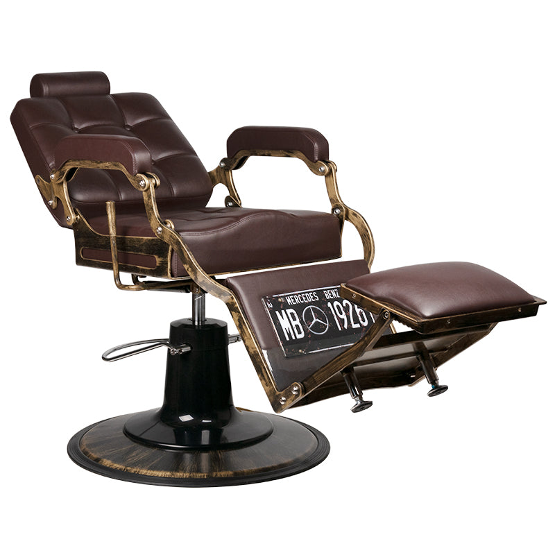 Gabbiano Brown Boss Barber Chair - front view on a white background