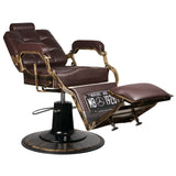 Gabbiano Brown Boss Barber Chair - front view on a white background
