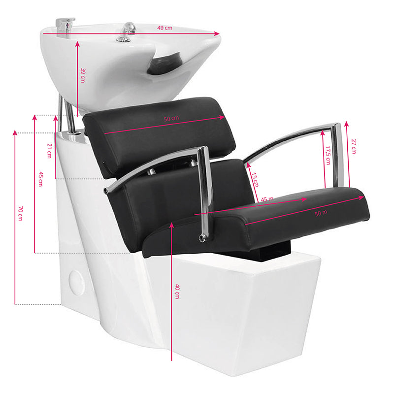 Gabbiano Brussels Backwash Unit Black - full product view on a white background