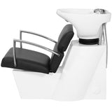 Gabbiano Brussels Backwash Unit Black - side view of the complete wash unit