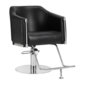 Gabbiano Burgos Hair Salon Styling Chair Black - angled front view on a white background