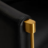 Gabbiano Burgos Hair Salon Styling Chair Black & Gold - close-up of the upholstery and construction details
