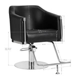 Gabbiano Burgos Hair Salon Styling Chair Black - side view on a white background