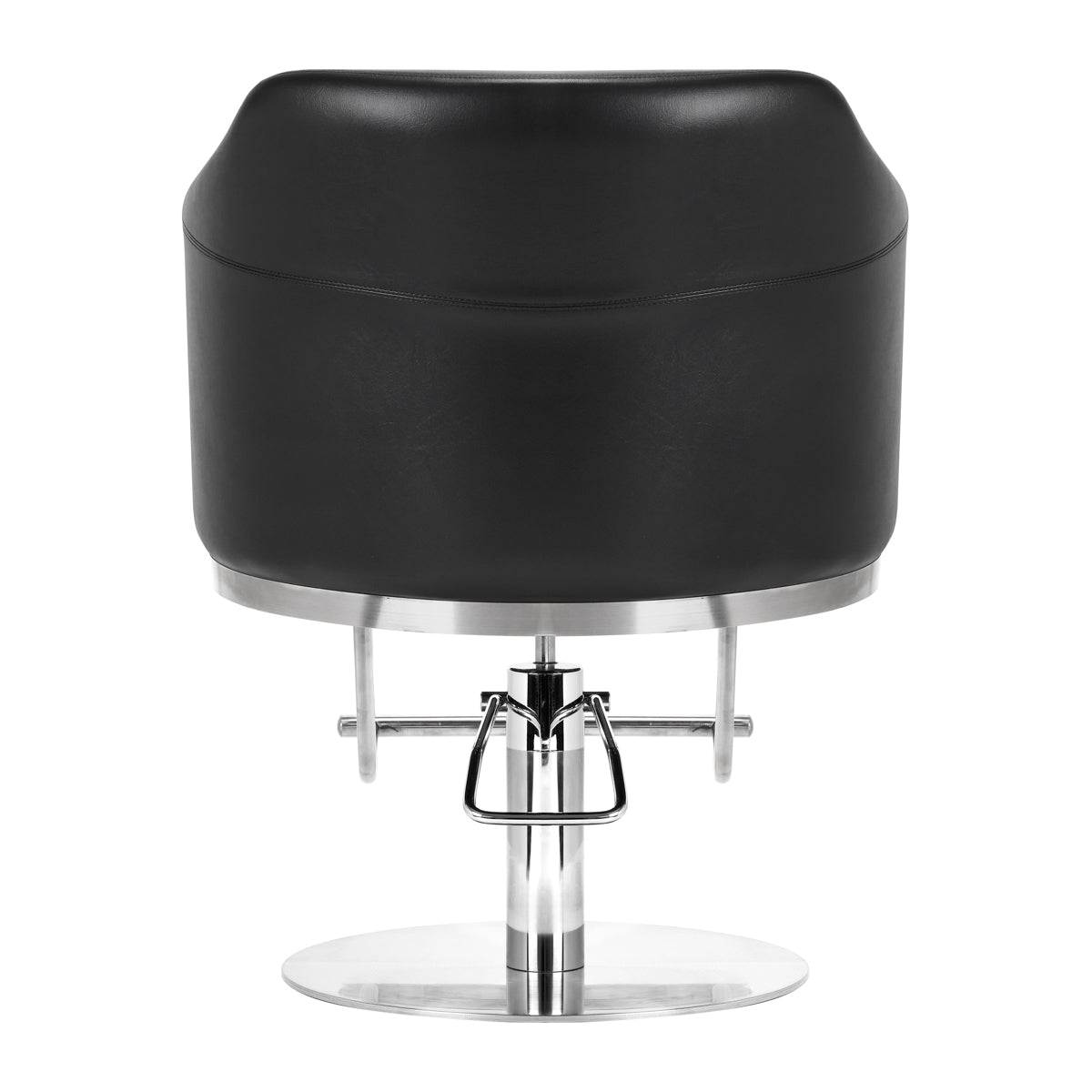 Gabbiano Burgos Hair Salon Styling Chair Black - close-up of the upholstery, frame and footrest details