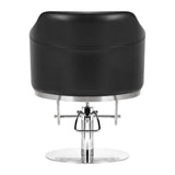 Gabbiano Burgos Hair Salon Styling Chair Black - close-up of the upholstery, frame and footrest details