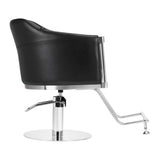 Gabbiano Burgos Hair Salon Styling Chair Black - close-up of the upholstery, frame and footrest details