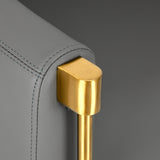 Gabbiano Burgos Hair Salon Styling Chair Gold & Grey - close-up of the upholstery and construction details