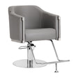 Gabbiano Burgos Hair Salon Styling Chair Grey - angled front view on a white background