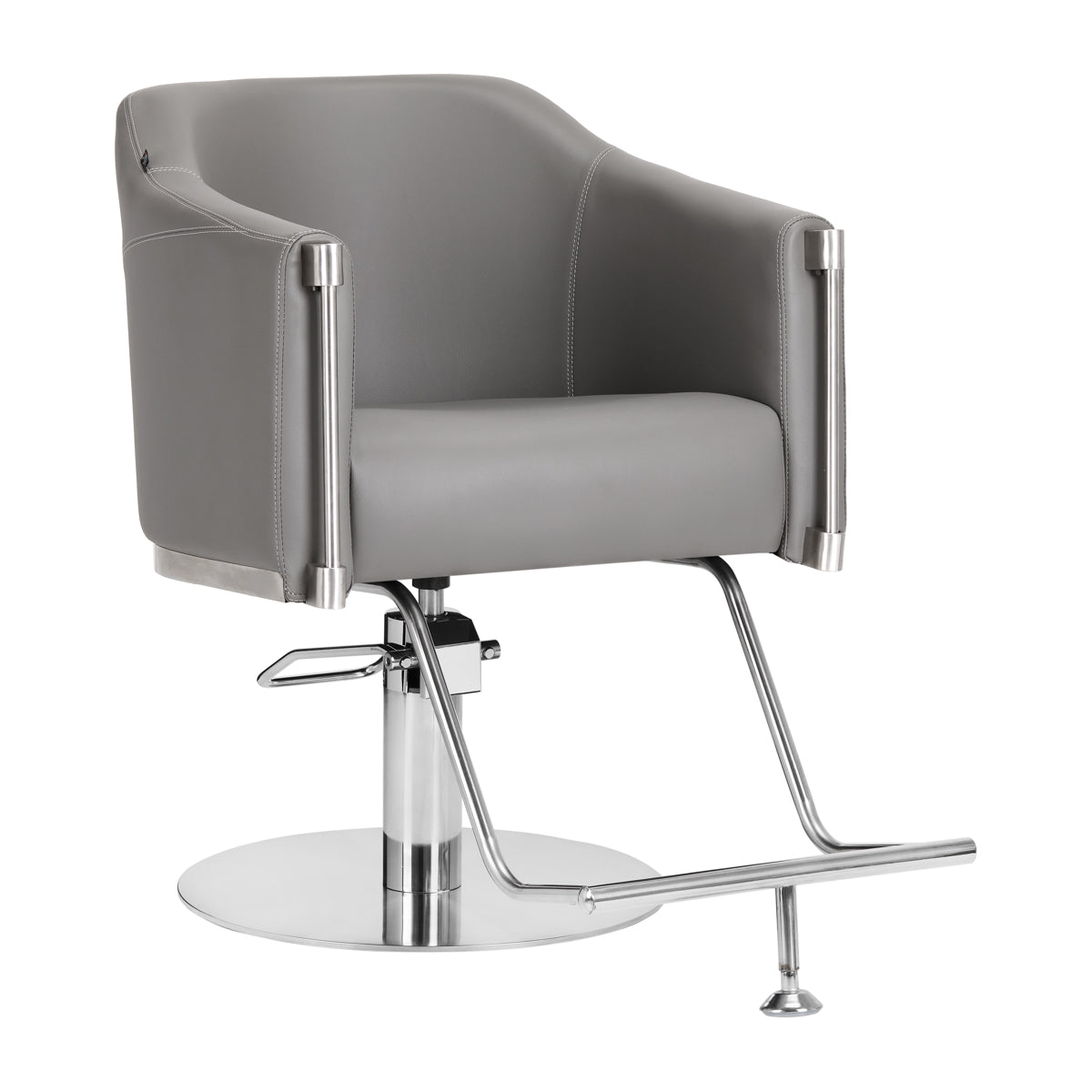 Gabbiano Burgos Hair Salon Styling Chair Grey - angled front view on a white background