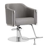 Gabbiano Burgos Hair Salon Styling Chair Grey - angled front view on a white background