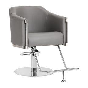 Gabbiano Burgos Hair Salon Styling Chair Grey - angled front view on a white background
