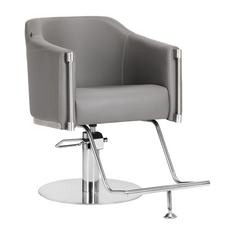 Gabbiano Burgos Hair Salon Styling Chair Grey - angled front view on a white background