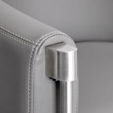 Gabbiano Burgos Hair Salon Styling Chair Grey - close-up of the upholstery and construction details