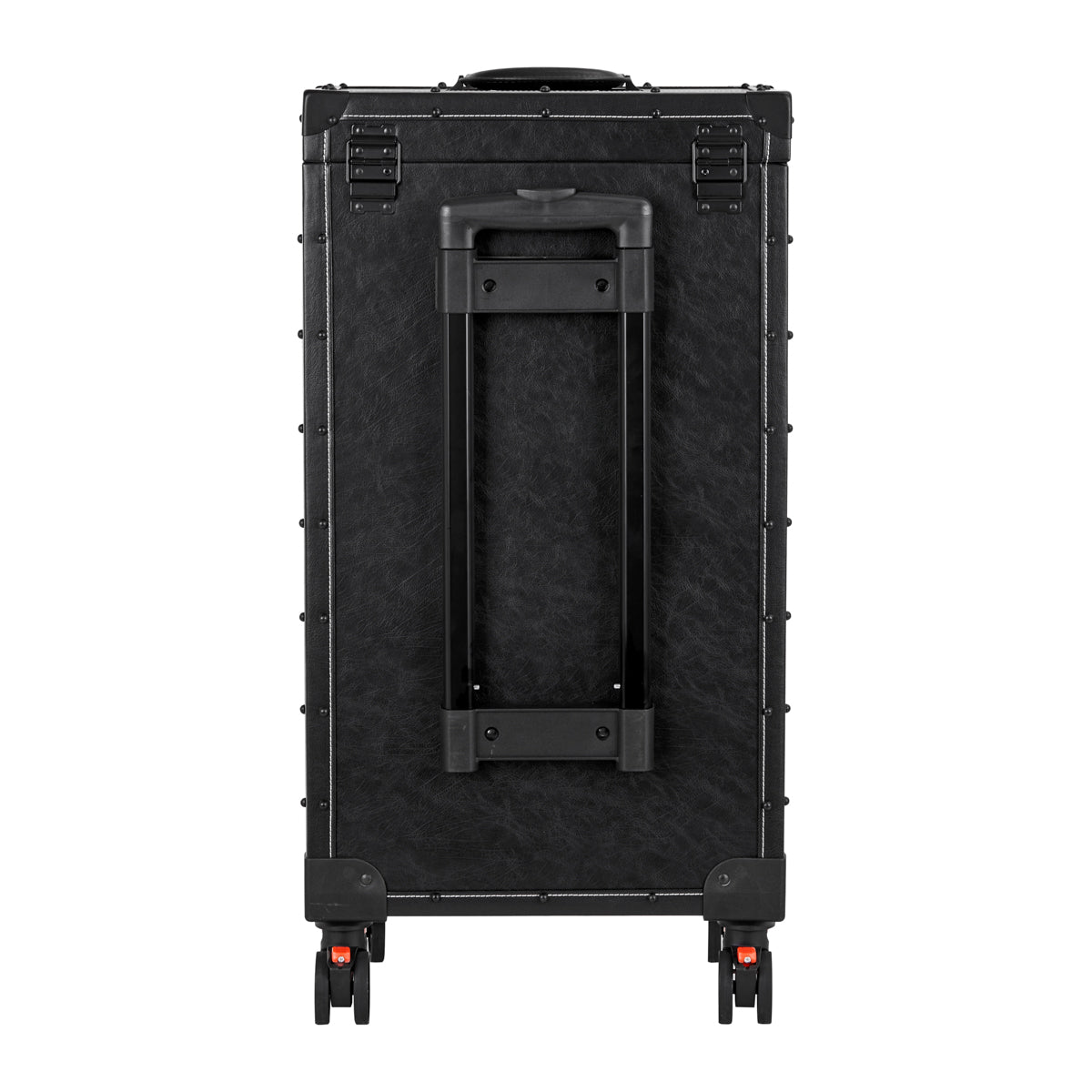 Gabbiano C12 Hairdressing Trolley Black - front view showing the storage and construction details