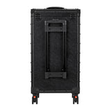 Gabbiano C12 Hairdressing Trolley Black - front view showing the storage and construction details