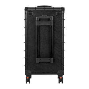 Gabbiano C12 Hairdressing Trolley Black - front view showing the storage and construction details