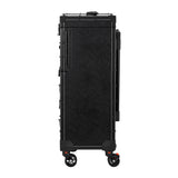 Gabbiano C12 Hairdressing Trolley Black - front view showing the storage and construction details