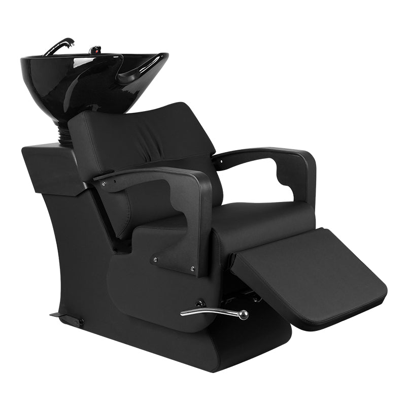 Gabbiano C37 Hairdressing Backwash Unit Black - full product view at an angle on a white background