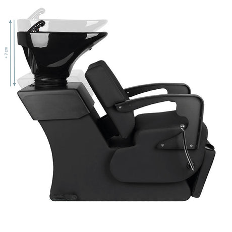Gabbiano C37 Hairdressing Backwash Unit Black - full product view on a white background