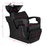 Gabbiano C37 Hairdressing Backwash Unit Black - front view of the complete wash unit