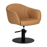 Gabbiano Copenhagen Hair Salon Styling Chair Caramel - angled front view on a white background