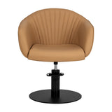 Gabbiano Copenhagen Hair Salon Styling Chair Caramel - side view on a white background