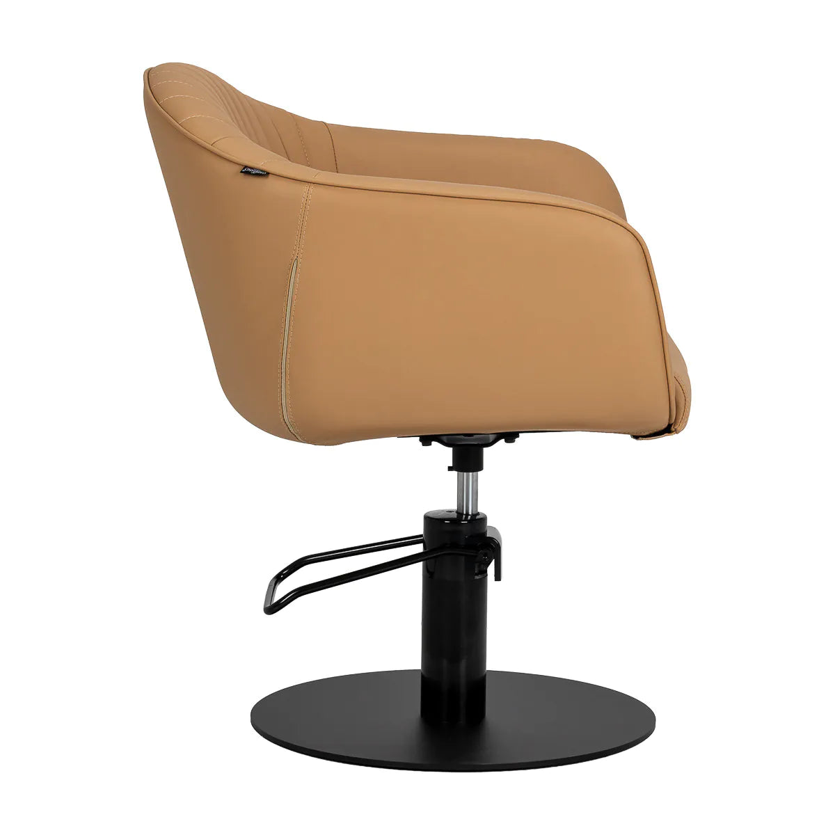 Gabbiano Copenhagen Hair Salon Styling Chair Caramel - rear view on a white background
