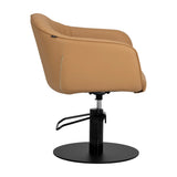 Gabbiano Copenhagen Hair Salon Styling Chair Caramel - rear view on a white background