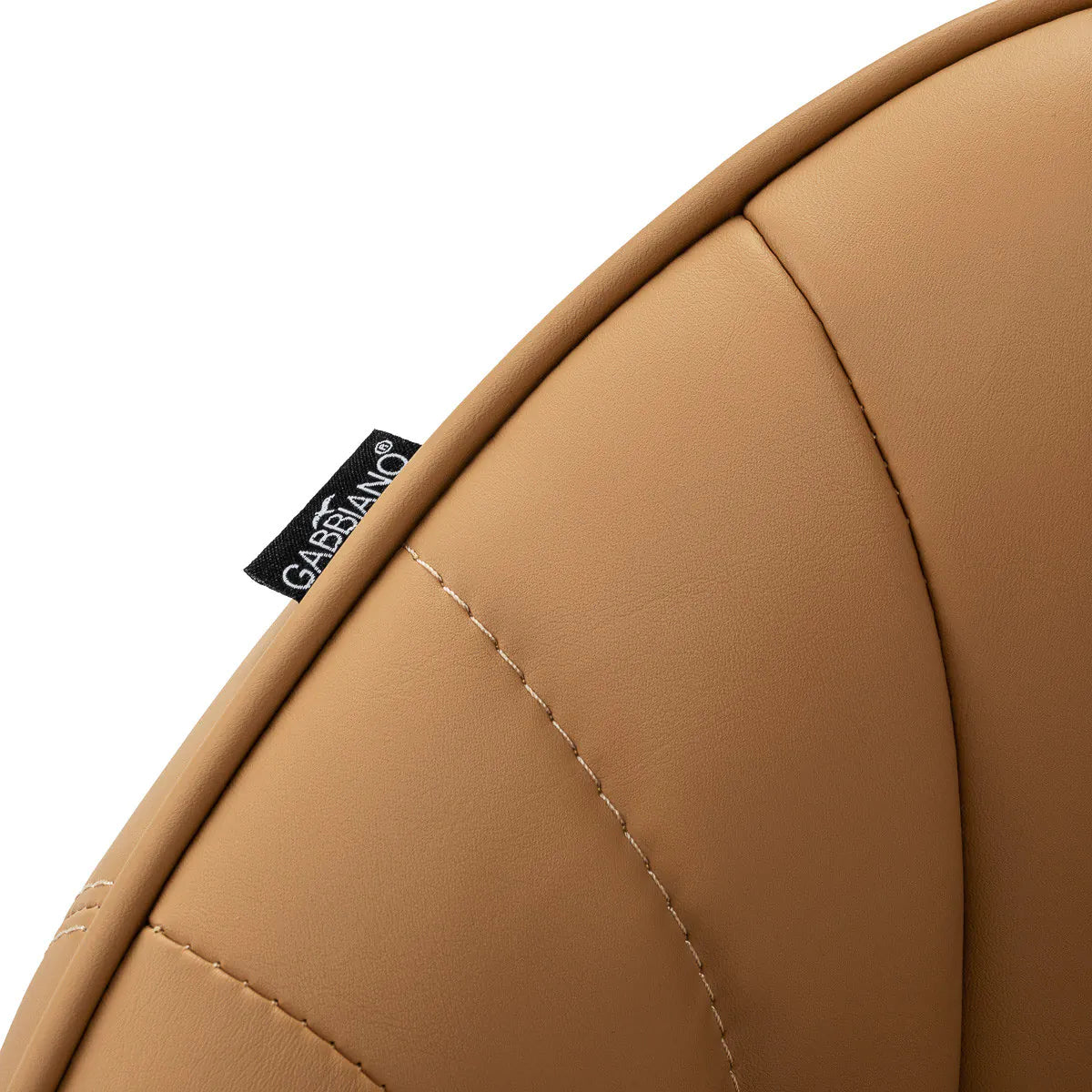 Gabbiano Copenhagen Hair Salon Styling Chair Caramel - close-up of the upholstery, frame and footrest details