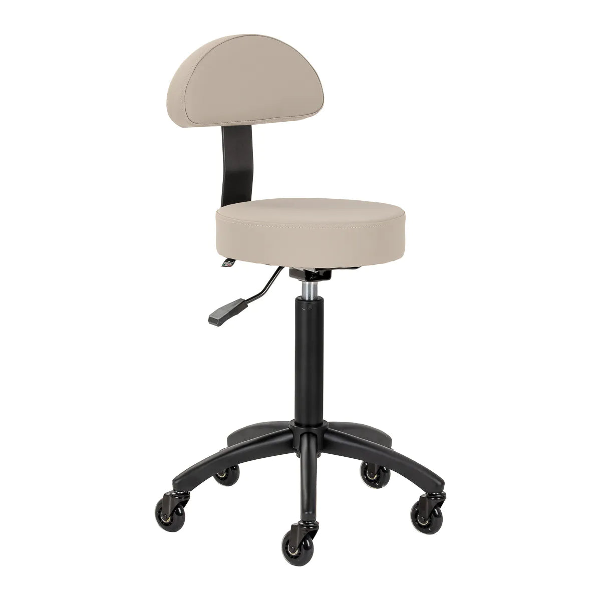 Gabbiano D026 Beauty Chair Grey & Beige - full product view at an angle on a white background