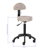 Gabbiano D026 Beauty Chair Grey & Beige - close-up of the upholstery and adjustment details