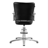 Gabbiano Dallas Hairdressing Chair Black - close-up of the upholstery, frame and footrest details