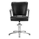 Gabbiano Dallas Hairdressing Chair Black - close-up of the upholstery, frame and footrest details