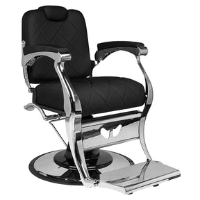 Gabbiano Dario Barber Chair Black - angled front view on a white background