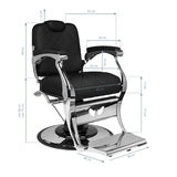 Gabbiano Dario Barber Chair Black - side view on a white background