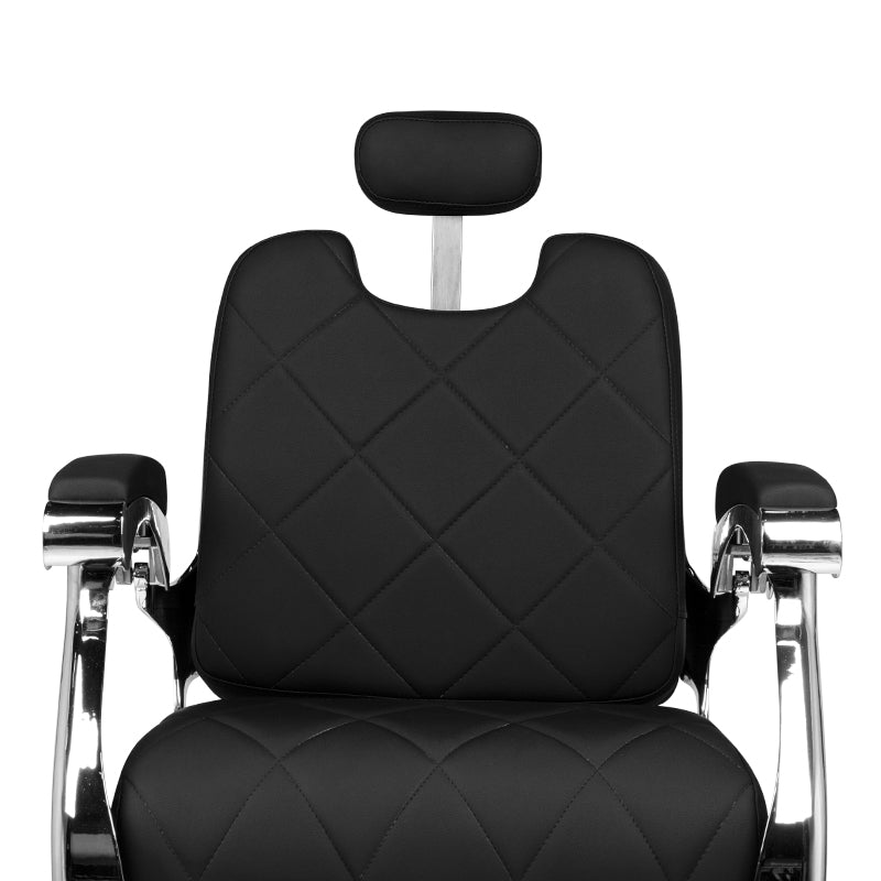 Gabbiano Dario Barber Chair Black - rear view on a white background