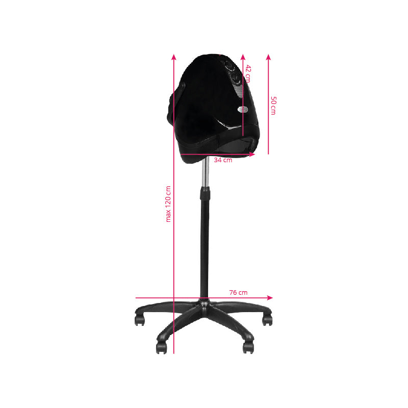Gabbiano Dryer Standing Hood Lx-201s One Speed Black - styling tool shown on a white background