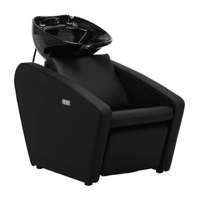 Gabbiano Emma Hairdressing Backwash Unit Black - full product view at an angle on a white background