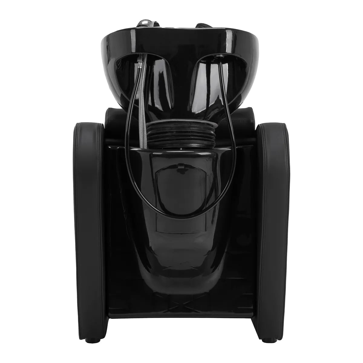 Gabbiano Emma Hairdressing Backwash Unit Black - front view of the complete wash unit