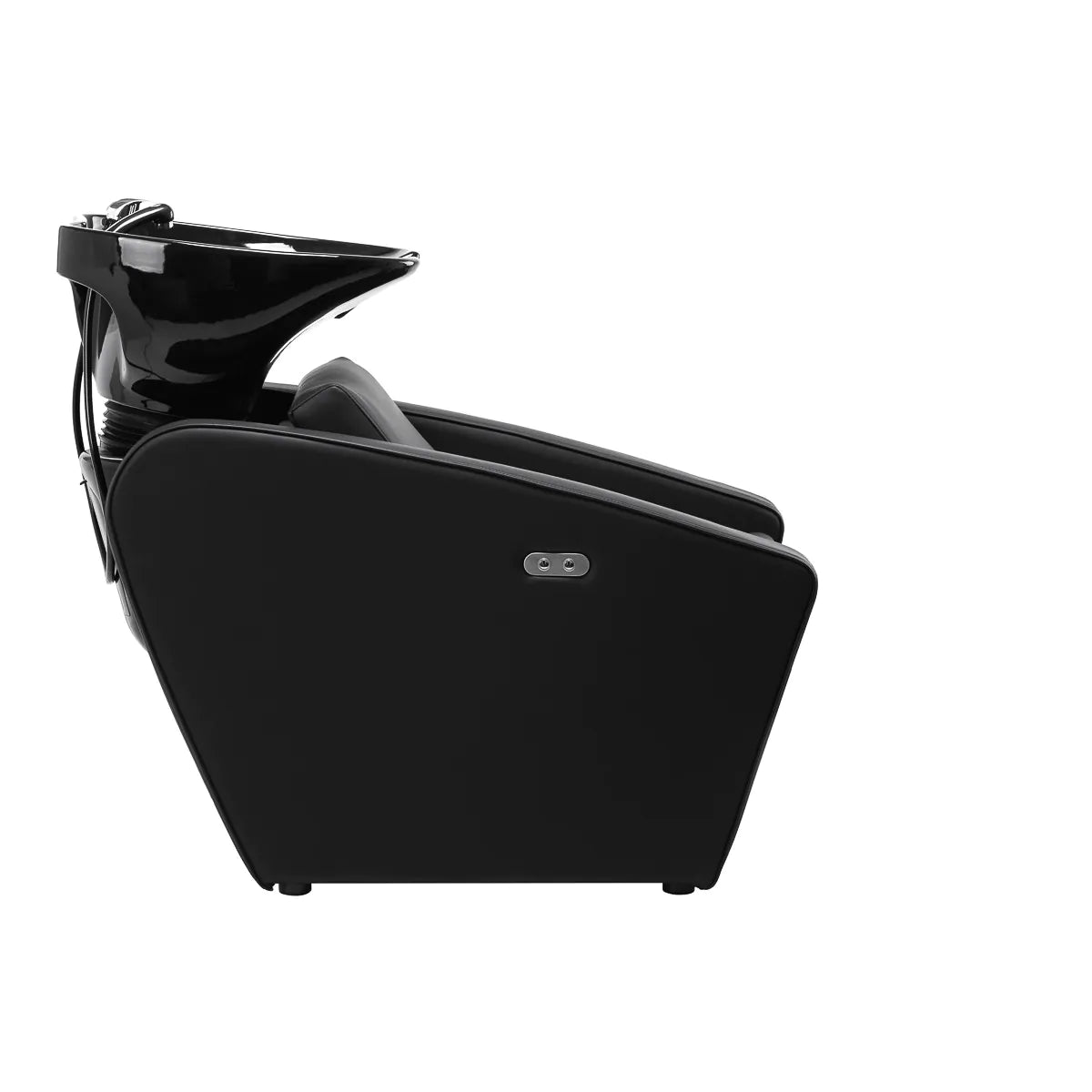 Gabbiano Emma Hairdressing Backwash Unit Black - side view of the complete wash unit