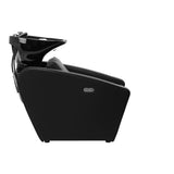 Gabbiano Emma Hairdressing Backwash Unit Black - side view of the complete wash unit