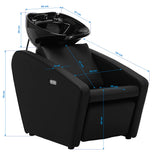 Gabbiano Emma Hairdressing Backwash Unit Black - close-up of a functional part of the basin unit